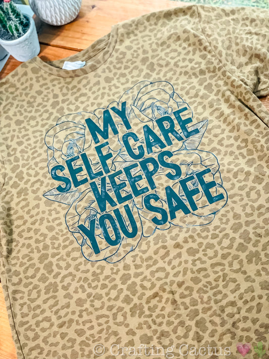 Self Care Leopard Tee