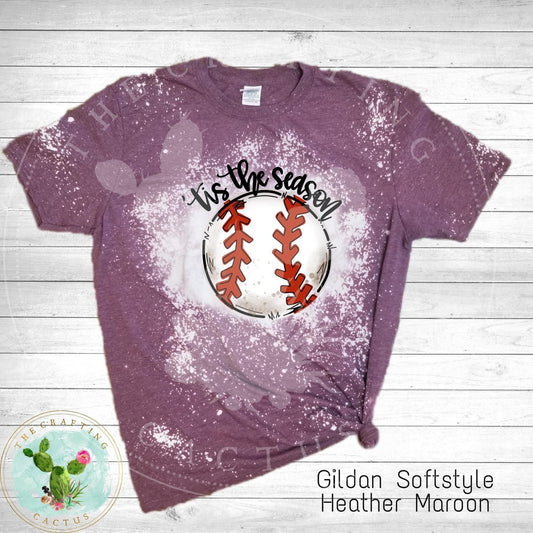 Baseball Tis the Season bleached sublimation Tshirt
