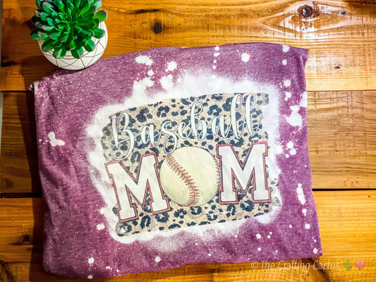 Baseball Mom Bleached Sublimation Tshirt
