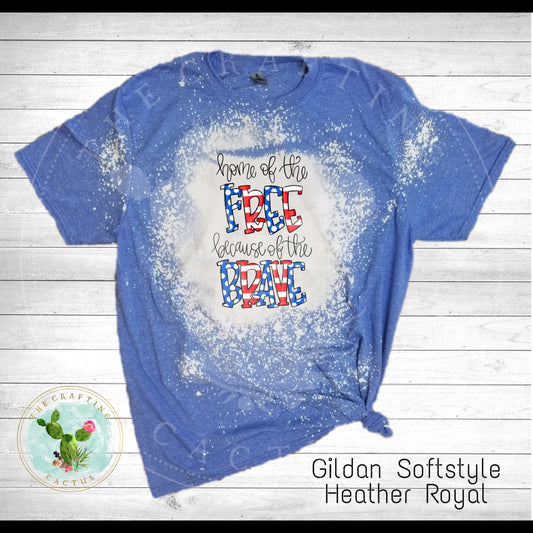 Land of the Free Sublimation Bleached T Shirt