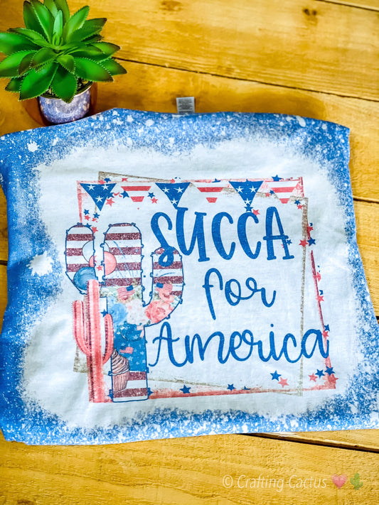 Succa for America Sublimation Bleached T Shirt